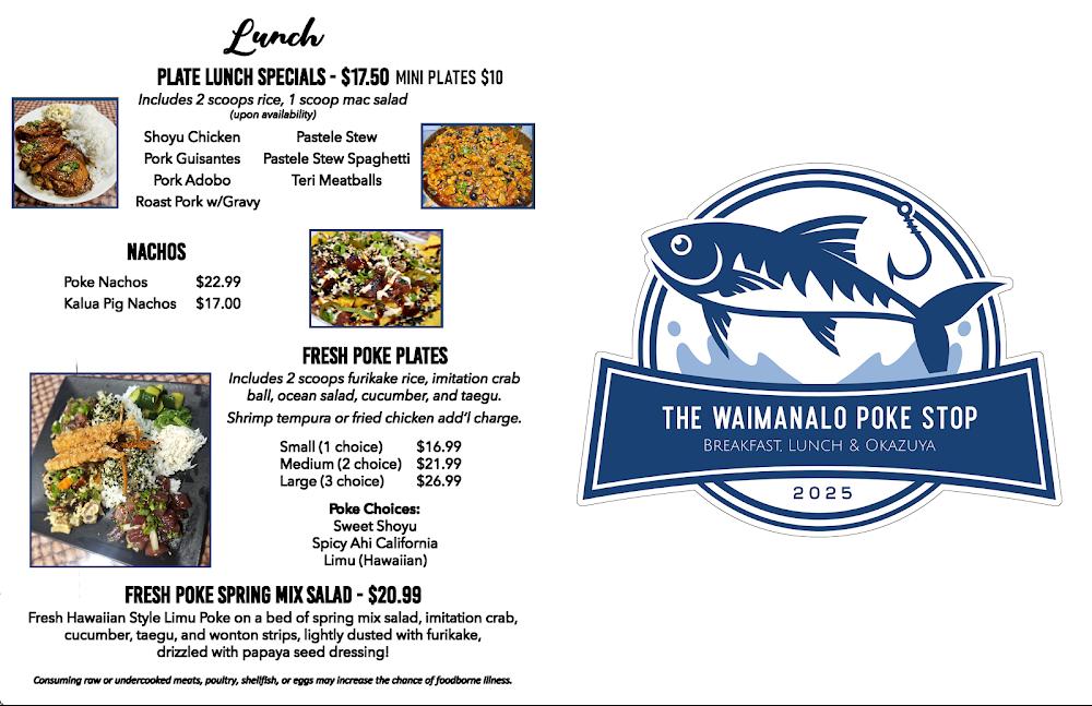 Waimanalo Poke Stop Menu image 4